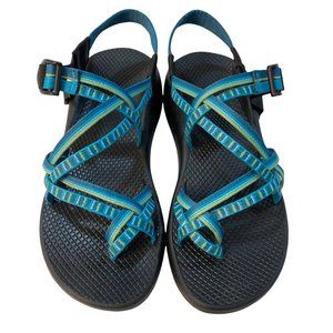 CHACO ZX/2 Tampa Sandals Striped Double Strap w/Toe Loops Vibram Soles - Size 9